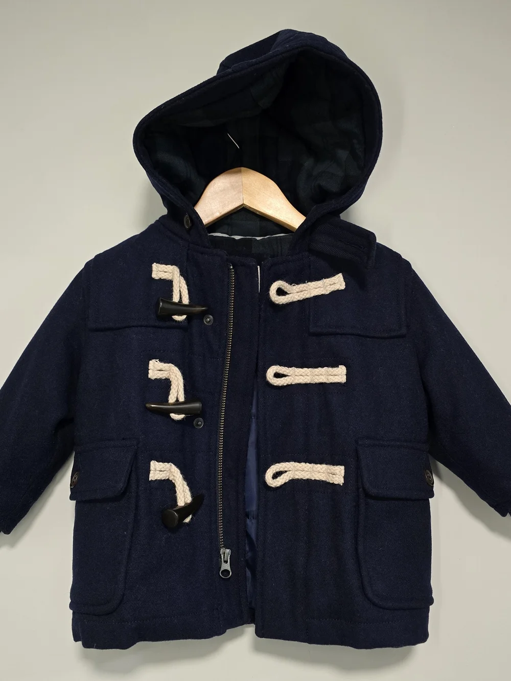 Gap Kids Navy Hooded Toggle Coat - Classic Winter Jacket